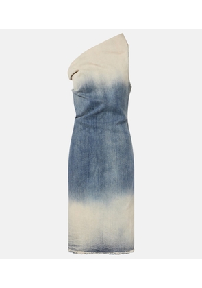 Rick Owens Athena one-shoulder denim midi dress