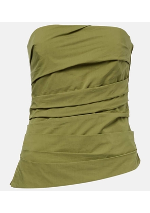 Simkhai Emerson ruched cotton-blend tube top