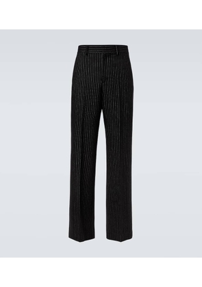 Valentino Pinstripe wool and silk straight pants
