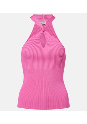 Simkhai Andrea ribbed-knit halterneck top