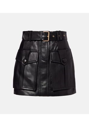 Balmain Belted leather miniskirt