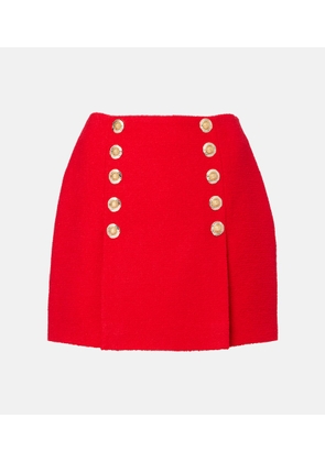 Balmain Pleated wool-blend miniskirt