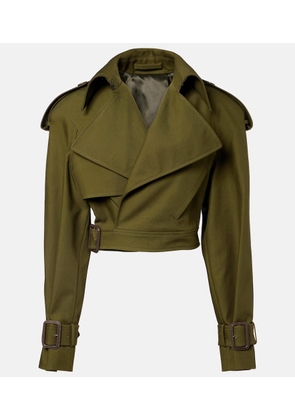 Wardrobe.NYC Cropped cotton twill trench coat