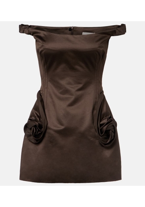 Magda Butrym Floral-applique satin bustier dress