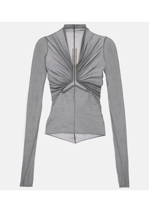 Rick Owens Cutout gathered cotton top