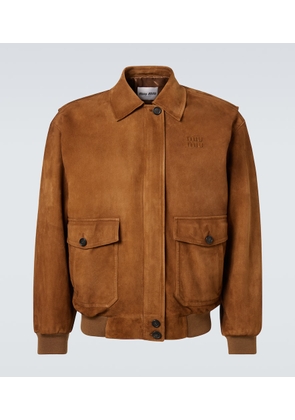 Miu Miu Embossed suede blouson