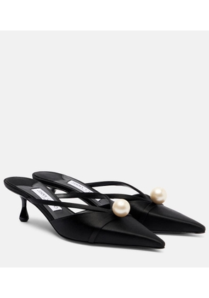 Jimmy Choo Sana 50 embellished satin mules