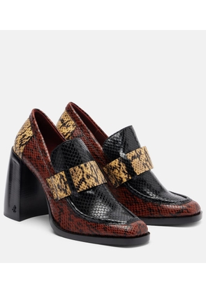 Jimmy Choo Tylor 95 snake-effect leather loafer pumps