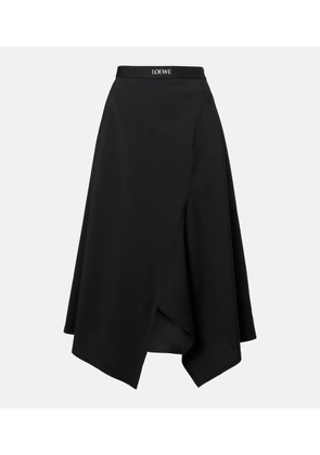 Loewe High-rise wool midi skirt