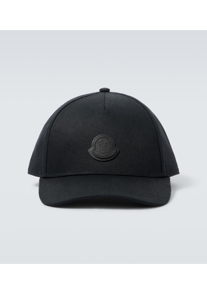 Moncler Leather-trimmed cotton baseball cap