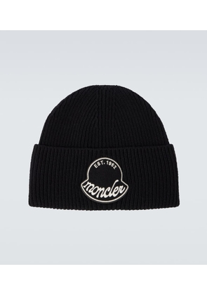 Moncler Logo ribbed-knit virgin wool beanie