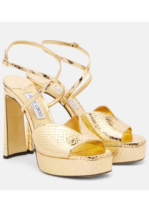 Jimmy Choo Karli 125 metallic leather platform sandals