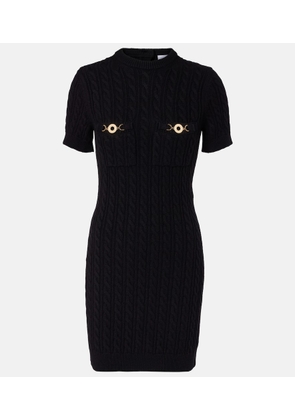 Patou Cable-knit wool and cashmere minidress