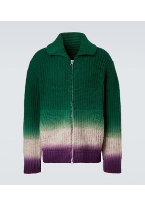 Sacai Ribbed-knit wool zip-up cardigan
