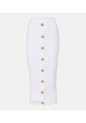 Balmain Cable-knit midi skirt