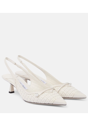 Jimmy Choo Amita 45 woven slingback pumps