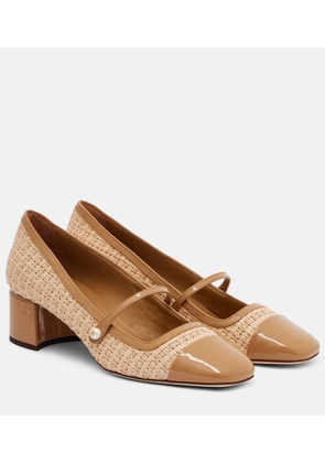 Jimmy Choo Elisa 45 raffia-effect Mary Jane pumps