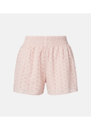 Velvet Iris embroidered cotton poplin shorts