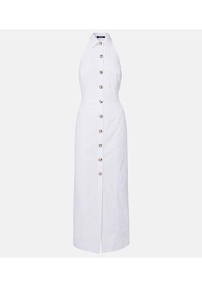 Balmain Open-back buttoned poplin shirt dress