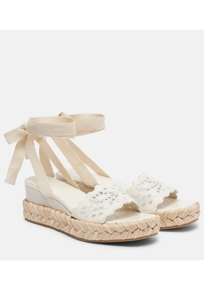 Jimmy Choo Arlee 60 embroidered espadrille wedges
