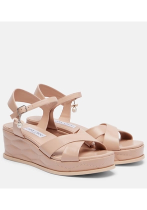 Jimmy Choo Astra 60 leather wedge sandals