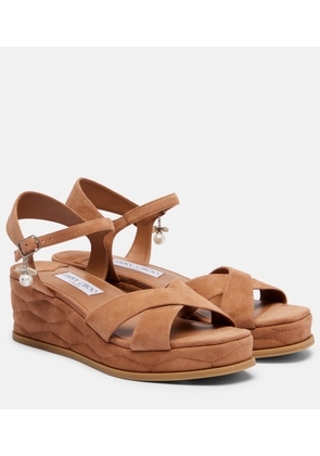 Jimmy Choo Astra 60 suede wedge sandals