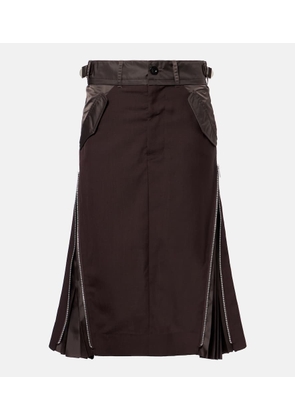 Sacai Pleated midi skirt