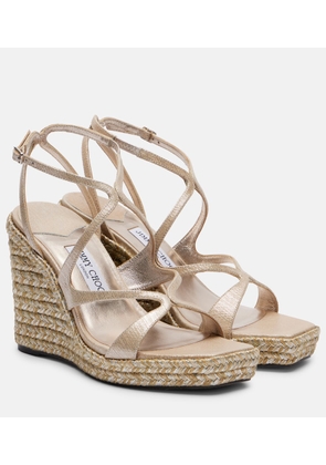 Jimmy Choo Ayla 110 metallic leather wedges