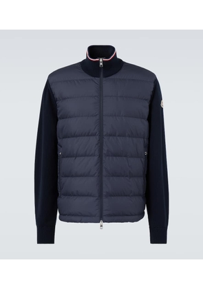 Moncler Down-paneled cotton cardigan