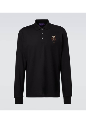 Ralph Lauren Purple Label Embroidered cotton and cashmere polo shirt