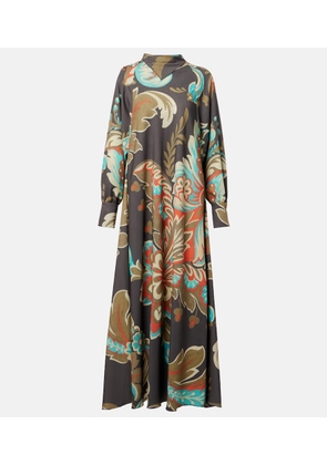 Etro Printed asymmetric maxi dress
