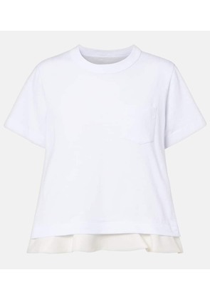 Sacai Twill and cotton T-shirt