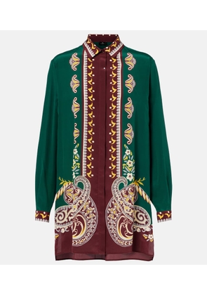 Etro Printed oversized silk shirt