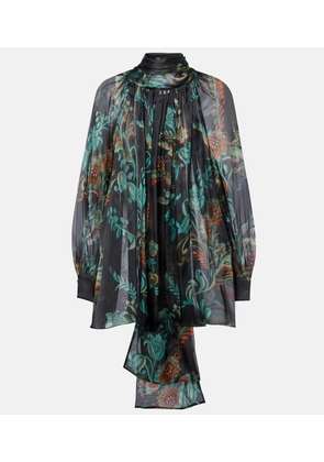 Etro Floral sheer silk chiffon blouse