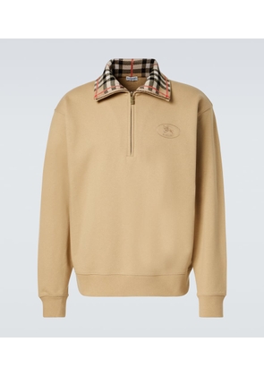 Burberry Burberry Check cotton jersey half-zip sweatshirt