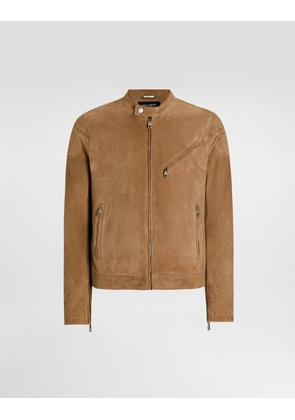 Dolce & Gabbana Lambskin Leather Jacket - Man Coats And Jackets Beige 52