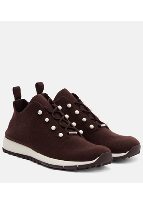 Jimmy Choo Veles embellished cashmere sneakers