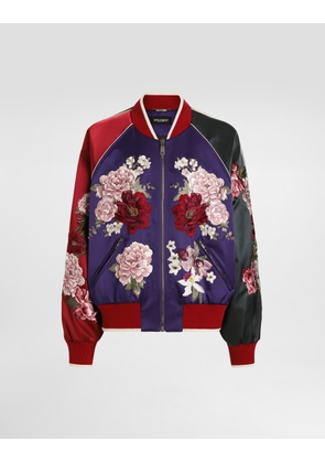 Dolce & Gabbana Satin Jacket With Patch - Man Coats And Jackets Multi-colored 52