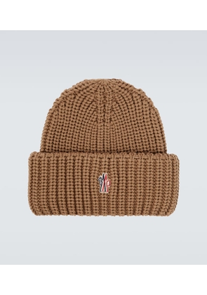Moncler Grenoble Logo ribbed-knit virgin wool beanie