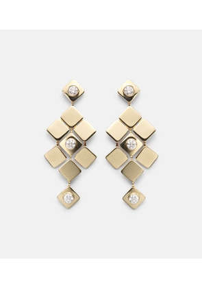 Ileana Makri Tile Temple 18kt gold drop earrings with diamonds