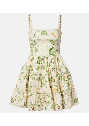 Agua by Agua Bendita Lima floral cotton-blend minidress