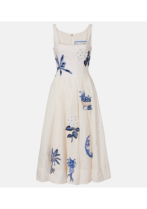 Agua by Agua Bendita Frontera Wild embroidered linen midi dress