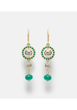 Ileana Makri Orbit 18kt gold drop earrings with gemstones