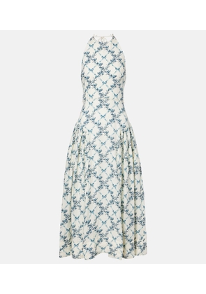 Agua by Agua Bendita Balsa open-back linen midi dress