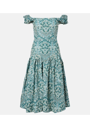 Agua by Agua Bendita Siembra embroidered cotton midi dress