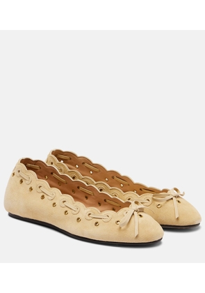 Isabel Marant Balfy bow-detail suede ballet flats