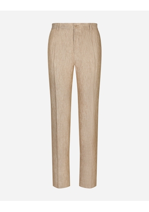 Dolce & Gabbana Classic Linen Pants - Man Pants And Shorts Beige 52
