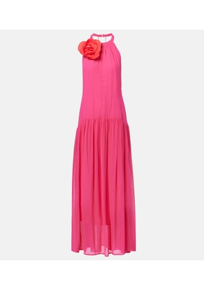 Farm Rio Pink Flower halterneck maxi dress