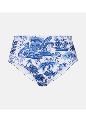Staud Devon printed high-rise bikini bottoms