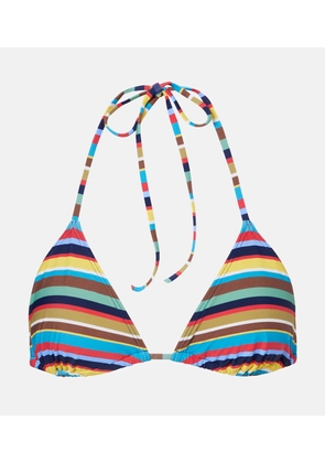 Staud Lido striped halterneck bikini top